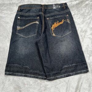 VTG Makaveli Tupac Jorts Mens 36 Hip Hop Baggy Denim Jean Shorts Y2K Streetwear